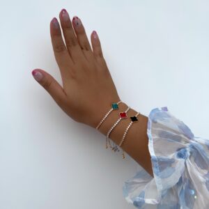 PULSERA EN RODIO DE TREBOL