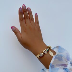 PULSERA EN RODIO TIPO PANDORA DIJES EN 3D