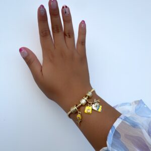 PULSERA EN RODIO DIJES TRES D AVENTURA