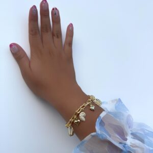PULSERA EN RODIO CON DIJES MARINOS